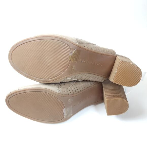 Lucky brand Jorelie sling-back sesame block chunky heels open toes sandals shoes - Picture 3 of 8